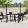 Conjunto de Comedor de Jardín 5 pcs Negro HDPE