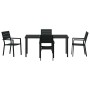 Conjunto de Comedor de Jardín 5 pcs Negro HDPE