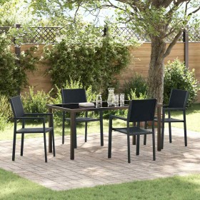 Conjunto de Comedor de Jardín 5 pcs Negro Poliratán Conjunto de Comedor de Jardín 5 pcs Negro Poliratán