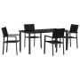 Conjunto de Comedor de Jardín 5 pcs Negro Poliratán