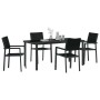 Conjunto de Comedor de Jardín 5 pcs Negro Poliratán