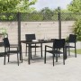 Conjunto de Comedor de Jardín 5 pcs Negro Poliratán