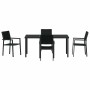 Conjunto de Comedor de Jardín 5 pcs Negro Poliratán