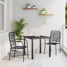 Conjunto de Comedor de Jardín 3 pcs Negro Conjunto de Comedor de Jardín 3 pcs Negro