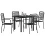 Conjunto de Comedor de Jardín 5 pcs Negro