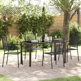 Conjunto de Comedor de Jardín 5 pcs Negro Conjunto de Comedor de Jardín 5 pcs Negro