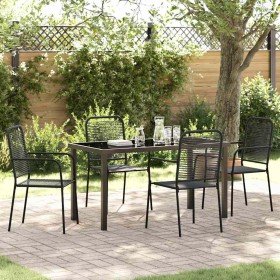 Conjunto de Comedor de Jardín 5 pcs Negro