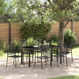 Conjunto de Comedor de Jardín 7 pcs Negro en Conjuntos de jardín | Comprar online en Foro24