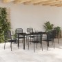 Conjunto de Comedor de Jardín 7 pcs Negro