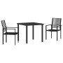 Conjunto de Comedor de Jardín 3 pcs Negro Ratana de PVC