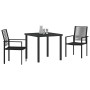 Conjunto de Comedor de Jardín 3 pcs Negro Ratana de PVC