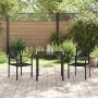 Conjunto de Comedor de Jardín 3 pcs Negro Ratana de PVC