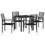 Conjunto de Comedor de Jardín 5 pcs Negro Ratana de PVC en Conjuntos de jardín | Comprar online en Foro24