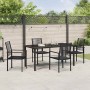 Conjunto de Comedor de Jardín 5 pcs Negro Ratana de PVC
