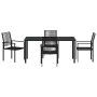 Conjunto de Comedor de Jardín 5 pcs Negro Ratana de PVC
