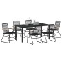 Conjunto de Comedor de Jardín 7 pcs Negro Ratana de PVC