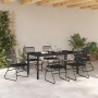 Conjunto de Comedor de Jardín 7 pcs Negro Ratana de PVC