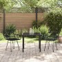 Conjunto de Comedor de Jardín 3 pcs Negro Poliratán