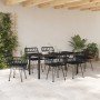Conjunto de Comedor de Jardín 7 pcs Negro Poliratán