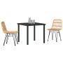 Conjunto de Comedor de Jardín 3 pcs Marrón Poliratán