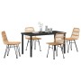 Conjunto de Comedor de Jardín 5 pcs Marrón Poliratán