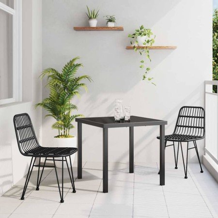Conjunto de Comedor de Jardín 3 pcs Negro Poliratán en Conjuntos de jardín | Comprar online en Foro24