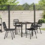 Conjunto de Comedor de Jardín 5 pcs Negro Poliratán