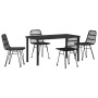 Conjunto de Comedor de Jardín 5 pcs Negro Poliratán