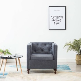 Sillón tapizado de tela gris de vidaXL, Sillones - Ref: Foro24-247158, Precio: 184,07 €, Descuento: %