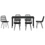 Conjunto de Comedor de Jardín 7 pcs Negro Poliratán