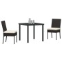 Conjunto de Comedor de Jardín 3 pcs Negro Poliratán