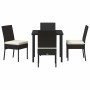 Conjunto de Comedor de Jardín 5 pcs Negro Poliratán