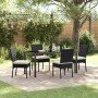 Conjunto de Comedor de Jardín 5 pcs Negro Poliratán