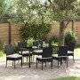 Conjunto de Comedor de Jardín 7 pcs Negro Poliratán en Conjuntos de jardín | Comprar online en Foro24