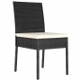 Conjunto de Comedor de Jardín 7 pcs Negro Poliratán