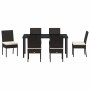 Conjunto de Comedor de Jardín 7 pcs Negro Poliratán