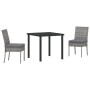 Conjunto de Comedor de Jardín 3 pcs Gris Poliratán