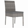 Conjunto de Comedor de Jardín 3 pcs Gris Poliratán