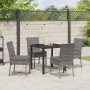 Conjunto de Comedor de Jardín 5 pcs Gris Poliratán