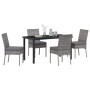 Conjunto de Comedor de Jardín 5 pcs Gris Poliratán