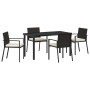 Conjunto de Comedor de Jardín 5 pcs Negro Poliratán