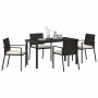 Conjunto de Comedor de Jardín 5 pcs Negro Poliratán