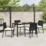 Conjunto de Comedor de Jardín 5 pcs Negro Poliratán