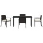 Conjunto de Comedor de Jardín 5 pcs Negro Poliratán