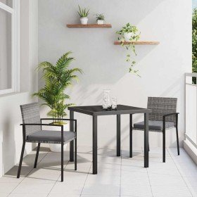 Conjunto de Comedor de Jardín 3 pcs Gris Poliratán en Conjuntos de jardín | Comprar online en Foro24