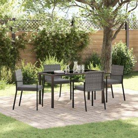 Conjunto de Comedor de Jardín 5 pcs Gris Poliratán en Conjuntos de jardín | Comprar online en Foro24