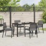 Conjunto de Comedor de Jardín 5 pcs Gris Poliratán