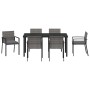 Conjunto de Comedor de Jardín 7 pcs Gris Poliratán