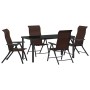 Conjunto de Comedor de Jardín 5 pcs Marrón Poliratán
