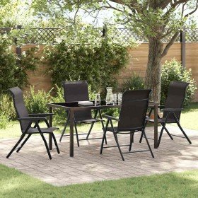 Conjunto de Comedor de Jardín 5 pcs Negro Poliratán
